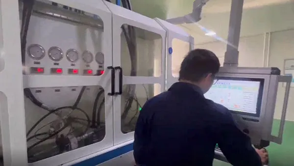 Teste de desempenho do bloco de válvulas