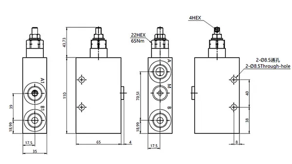 MCBS-10 Válvula de contrapeso simples com rosca para tubos