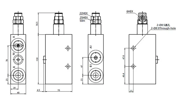 MCBS-12 Válvula de contrapeso simples com rosca para tubos