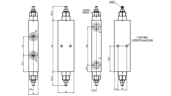 MCBS-08 Válvula de contrapeso dupla com rosca para tubos