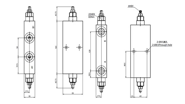 MCBS-10 Válvula de contrapeso dupla com rosca para tubos