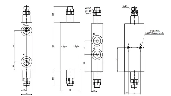 MCBS-12 Válvula de contrapeso dupla com rosca para tubos